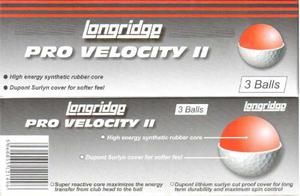 Pelotas De Golf Longridge Pro Velocity Ii, Paquetes De 3 Und
