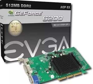 Tarjeta De Video Ddr2 Evga  Agp 8x, Geforce 512 Mb. Pc