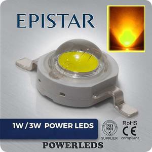 Led 3w Ámbar Epistar Alta Potencia 10 Leds + 10 Bases