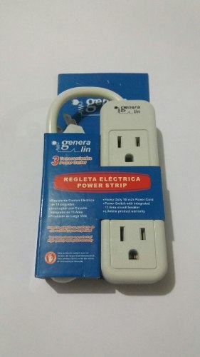 Regleta Eléctrica Multitoma 3 Salidas Polarizadas Blanca