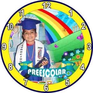 Reloj De Pared Graduacion Preescolar Sexto Bachiller Logos P