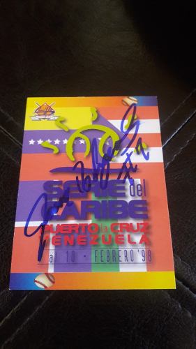 Ub Ivan Pudge Rodriguez Autografo Barajita