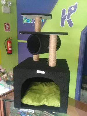 Mueble Rascador Arañador Y Casa Para Gatos