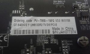 Tarjeta De Video Geforce gs 512mb Pci-e (para Repuesto)