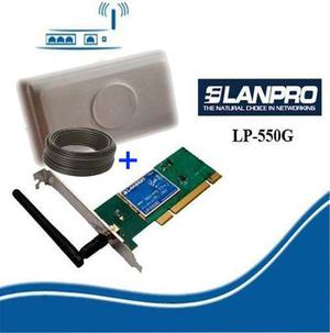 Antena Wifi Panel + Tarjeta De Red Lanpro Lp-550g Combo