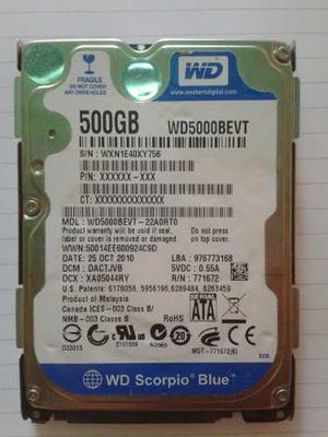 Disco Duro Western Digital Scorpio Blue 500gb Para Laptop