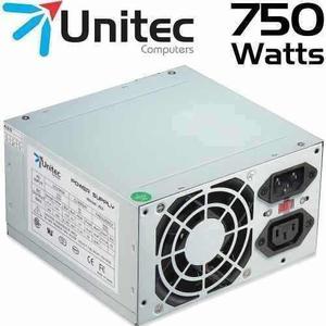 Fuente De Poder Unitec Usa 750w 20+4 Pines Pc Sata