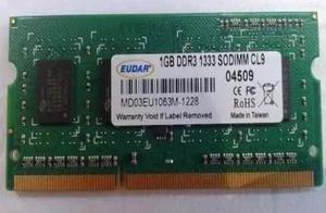 Memoria Ram Audar 1gb Ddr3 Minilaptop