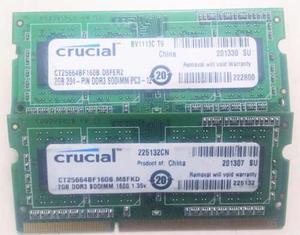 Memoria Sodimm Crucial 2gb Ddr3 Pc Ctbf160b