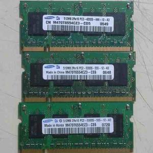 Memorias Ram Sodimm Laptop 512mb Samsung Y Otras Marcas