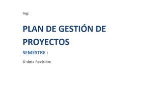Plantilla Word Plan De Gestión De Proyecto.