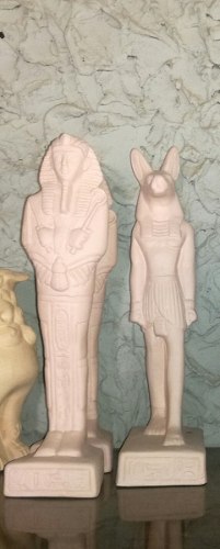 Tutankamon Y Anubis En Ceramica