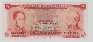 Exelente Y Dificil De Billete De 5,bs 