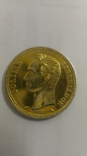 Moneda Bañada En Oro 1 Bs Para Coleccion
