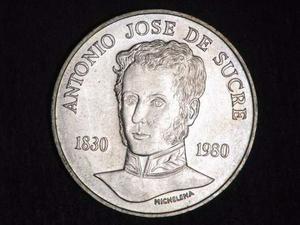 Moneda De Plata Bs. 75 Antonio José De Sucre 