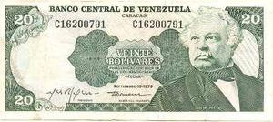 Venezuela - Billete Bs. 20 - Diciembre 