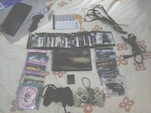 Ps2 Slim juegos+2controles+memoria De 8g