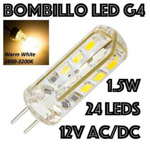 Bombillo Bipin 24 Leds G4 Ac Dc 12v 1.5w Luz Cálida Campana