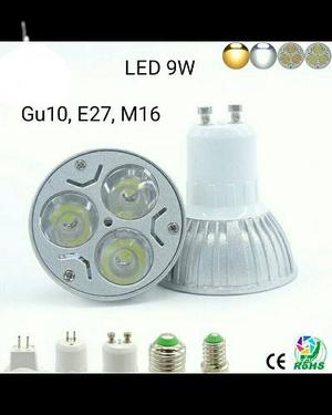 Bombillo Led Gu10, E27 M16 9w Color Luz Blanca Y Calida