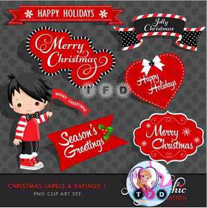 Kit Imprimible Navidad Clipart Etiquetas Frames Png Mensajes