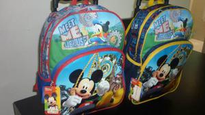 Maletas Bolsos Escolares Para Niños Mickey Mouse Nuevas!!