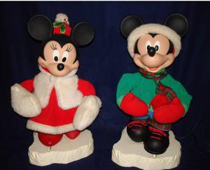 Mickey Y Minnie Navidad Movimiento Original Disney Vintage