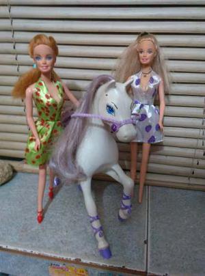 Muñecas Barbie Con Caballo, Pony Original Mattel