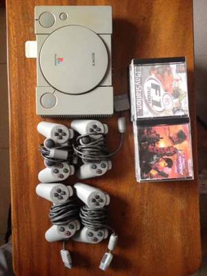 Playstation 1 + Juegos + Volante + Alfombra De Baile