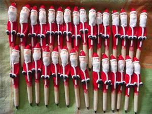 Santa Claus Lapiceros Decorados Masa Flexible