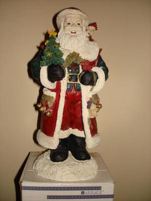 Vintage De Santa Claus En Poliresina Navidad 28 Cm