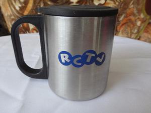 Taza Con Tapa Rctv De Colección Acero Inoxidable Para Cafe