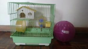 Jaula Y Sus Accesorios + Esfera Para Hamster