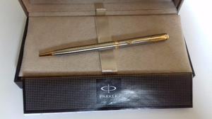 Boligrafo Parker Original Acero Satinado Y Oro 23k Sonnet