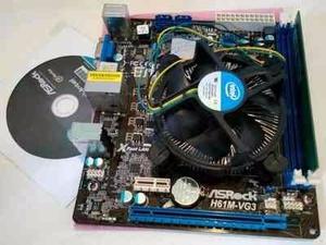 Combo De Tarjeta Madre Asrock H61m-vg3 + Intel Core I