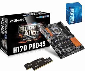 Combo Tarjeta Madre Asrock H170 Pro4s Procesador Ram Ddr4