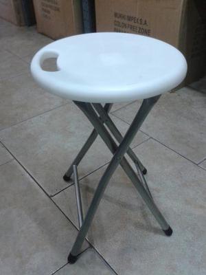 Banqueta Plegable De Metal Con Asiento Plastico