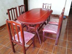 Juego De Comedor Madera Y Mdf 6 Puestos Nuevo