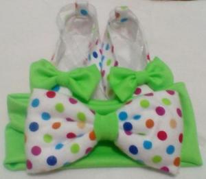 Zapatos De Tela Para Bebe + Cintillo