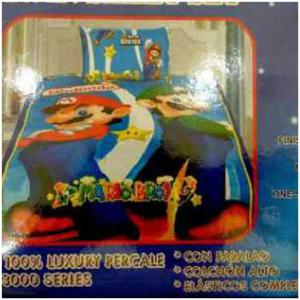 Edredon +sabana Infantil Individualcars Toy Story Mario Bros
