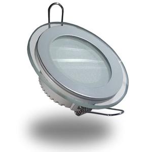 Panel Led Spot Led 9w Vidrio Redondo Luz Blanca Lujo