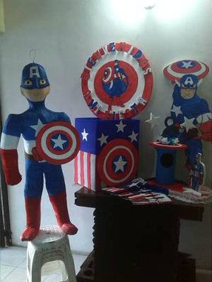 Combo De Piñata 3d Capitán America