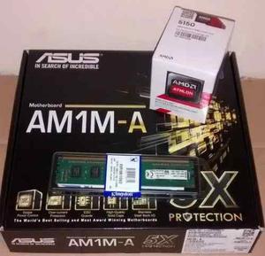 Combo Tarjeta Madre Procesador Amd Quad Core Memoria 4gb