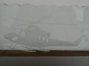 Helicoptero Grabado En Vidrio