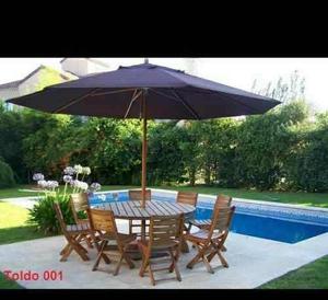 Sombrilla, Para Jardín Porche, Piscina, 3mts Oferta Remate