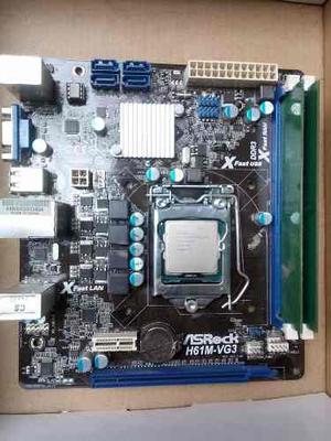 Tarjeta Madre Asrock H61m-vg3 + Procesador Ggb Ram