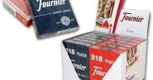 Caja 12 Cartas Poker Naipes Fournier 818 Juegos Negro Rojo