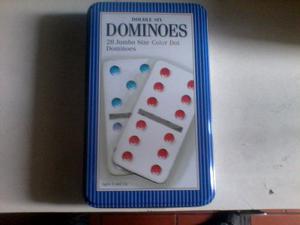 Juego Domino,caja Metalica,piedras De Colores