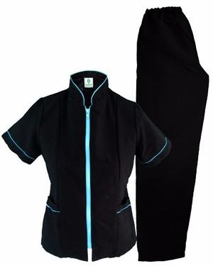 Conjunto Mao Negro/azulbuceo Cod-c03 Uniforme Medico