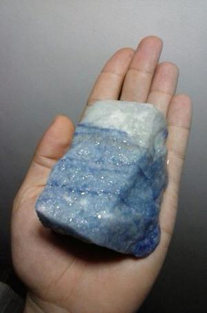 Cuarzo Azul En Bruto Mineral Natural Piedra Semipreciosa Oro