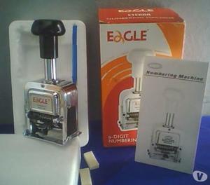 Numeradora-Foliadora Manual metálica, marca Eagle, 6